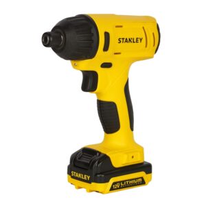 STANLEY SCI121S2-B1 12V, 6.35mm Chuck Reversible Cordless Impact Drill Driver- 2x1.5Ah Li-Ion Battery & 1.25A Charger Included, 2500RPM No Load Speed, 3500BPM Impact Rate, 110Nm Torque, Integrated LED